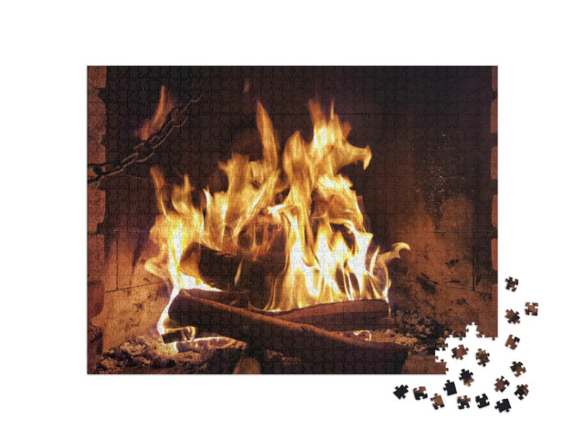 Puzzle de 1000 pièces « Soirée conviviale au coin du feu »