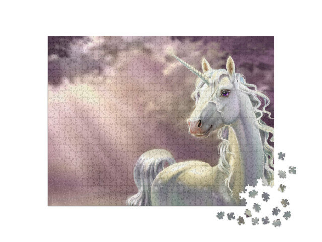 Puzzle de 1000 pièces « Licorne dans la forêt »