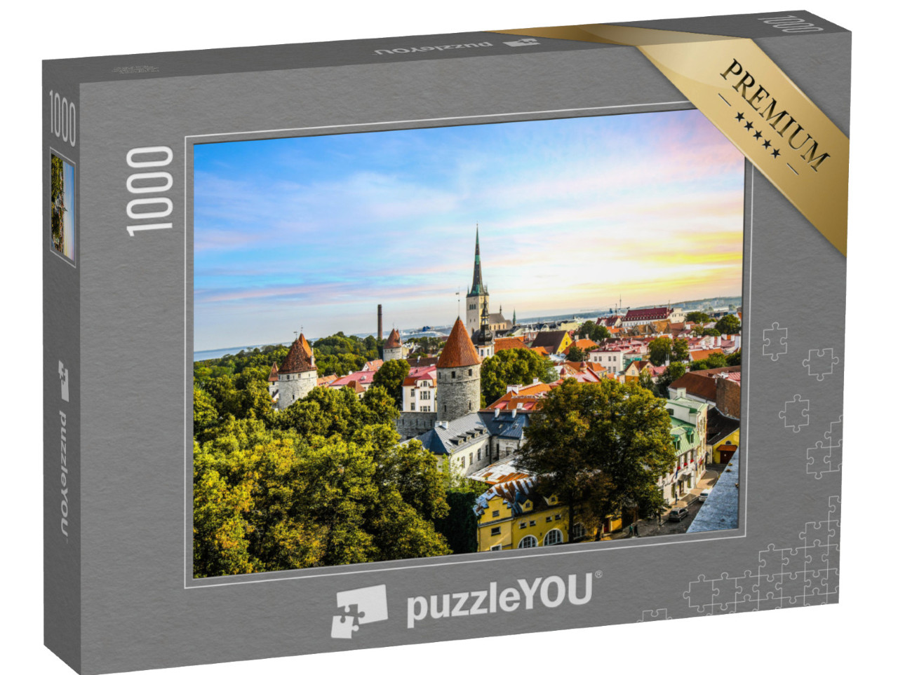 Puzzle de 1000 pièces « Vue de la ville médiévale de Tallinn en Estonie »