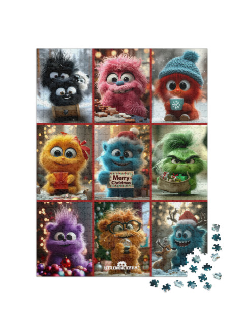 Puzzle de 1000 pièces « LITTLEMONSTERTIME: Collage de Noël »