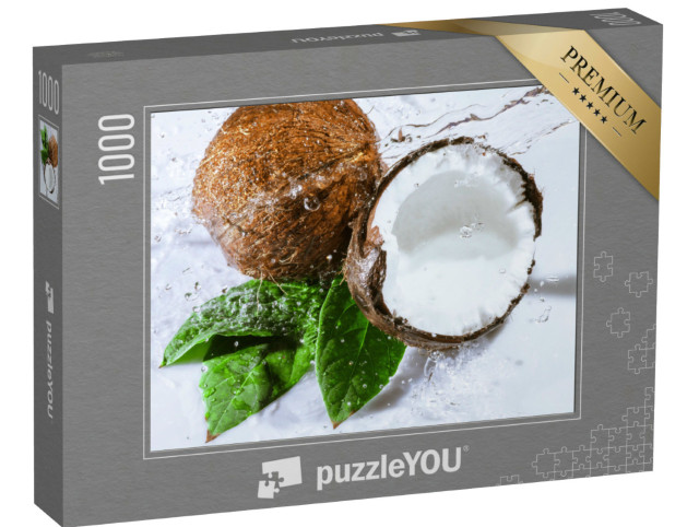 Puzzle de 1000 pièces « Noix de coco craquée avec grand splash »