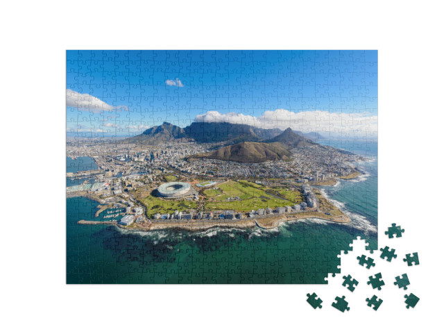 Puzzle de 500 pièces « Vue d'hélicoptère : vue aérienne de Cape Town, Afrique du Sud »