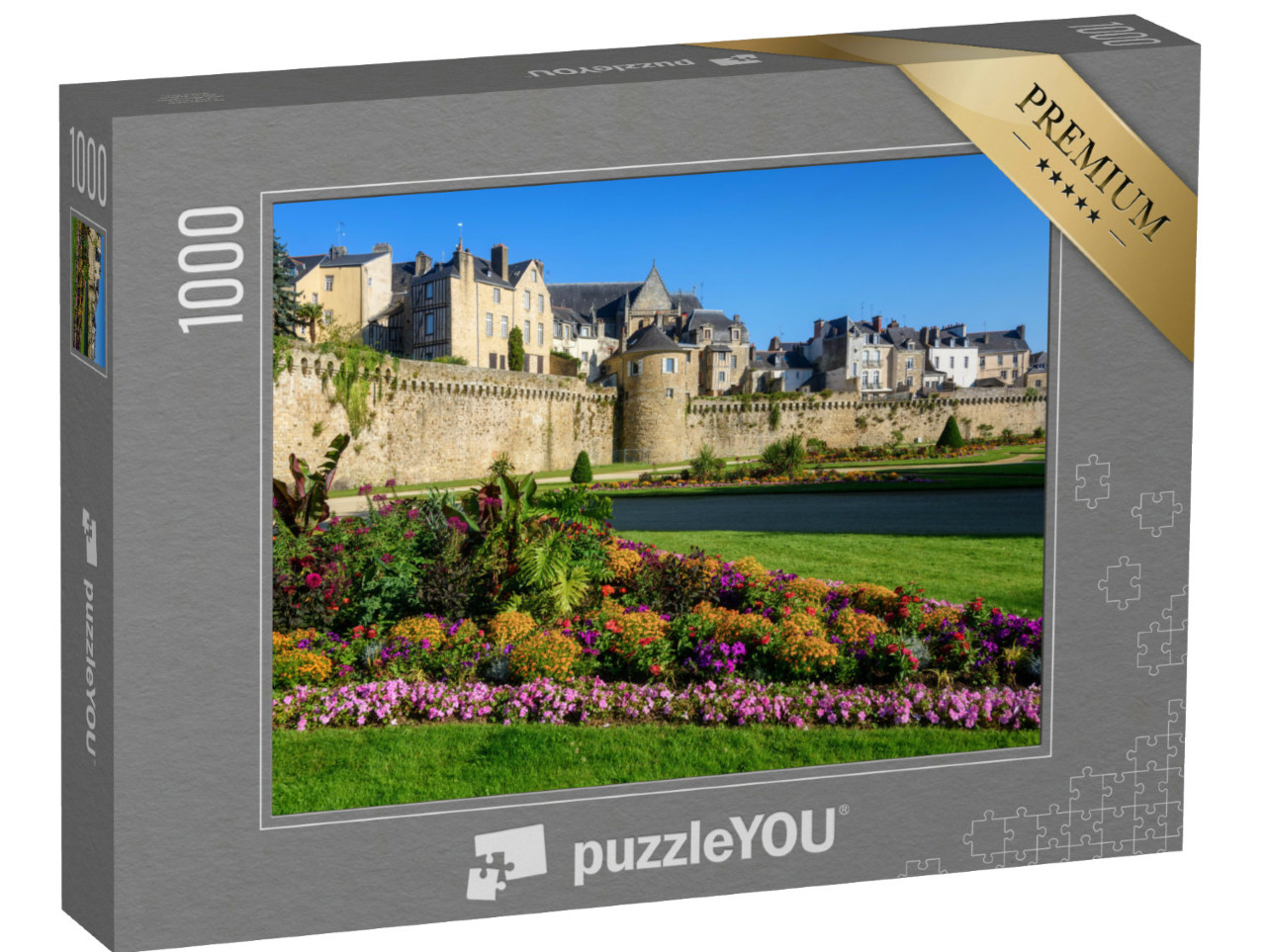 Puzzle de 1000 pièces « Un parc sur les remparts de la vieille ville historique de Vannes, Bretagne, France »