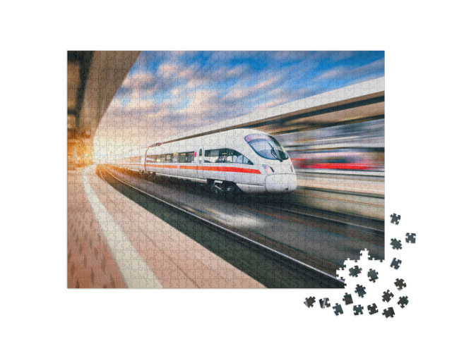 Puzzle de 1000 pièces « ICE lors de son passage en gare »