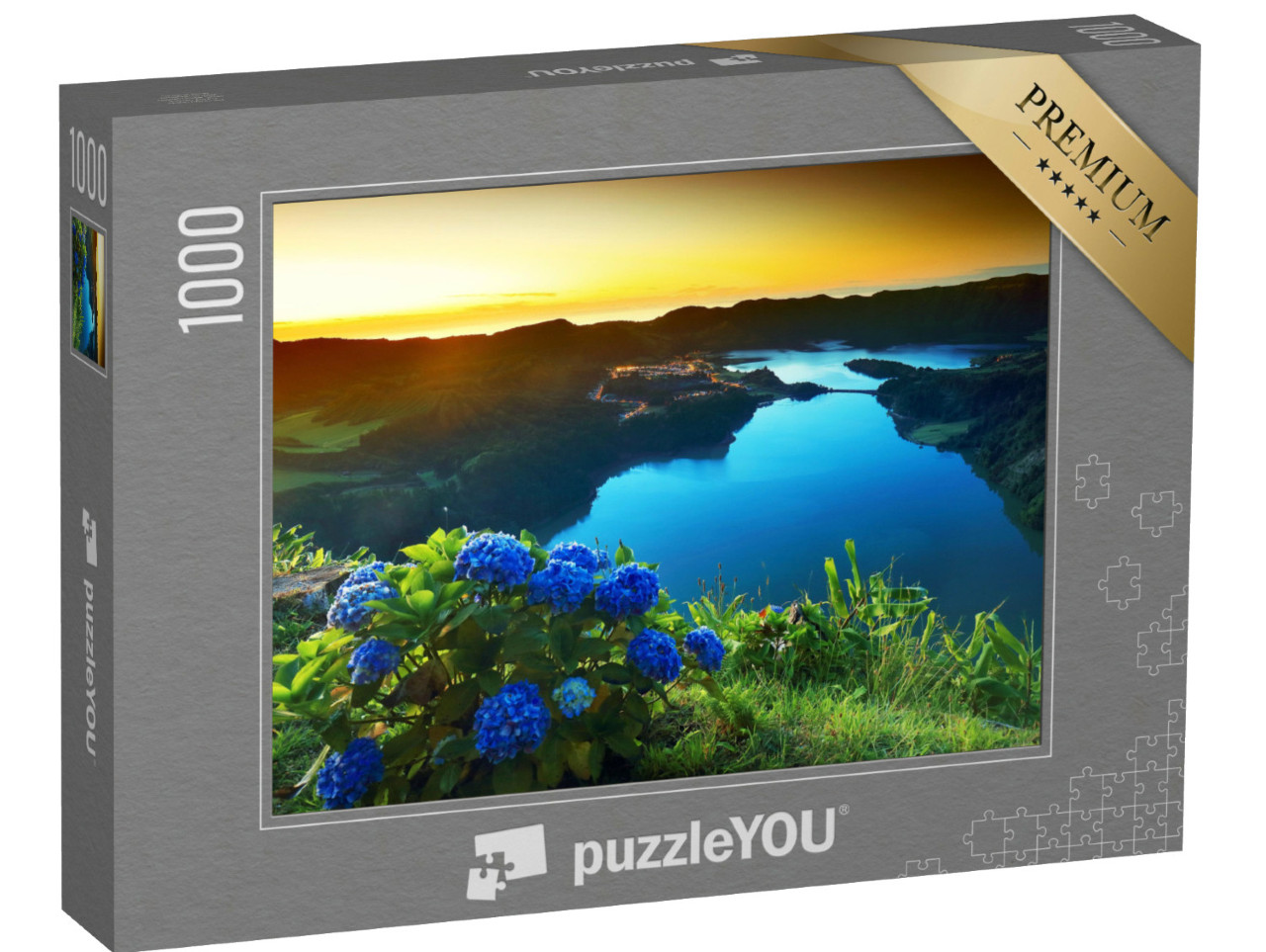 Puzzle de 1000 pièces « Lac de cratère volcanique de Sete Citades, Açores, Portugal »