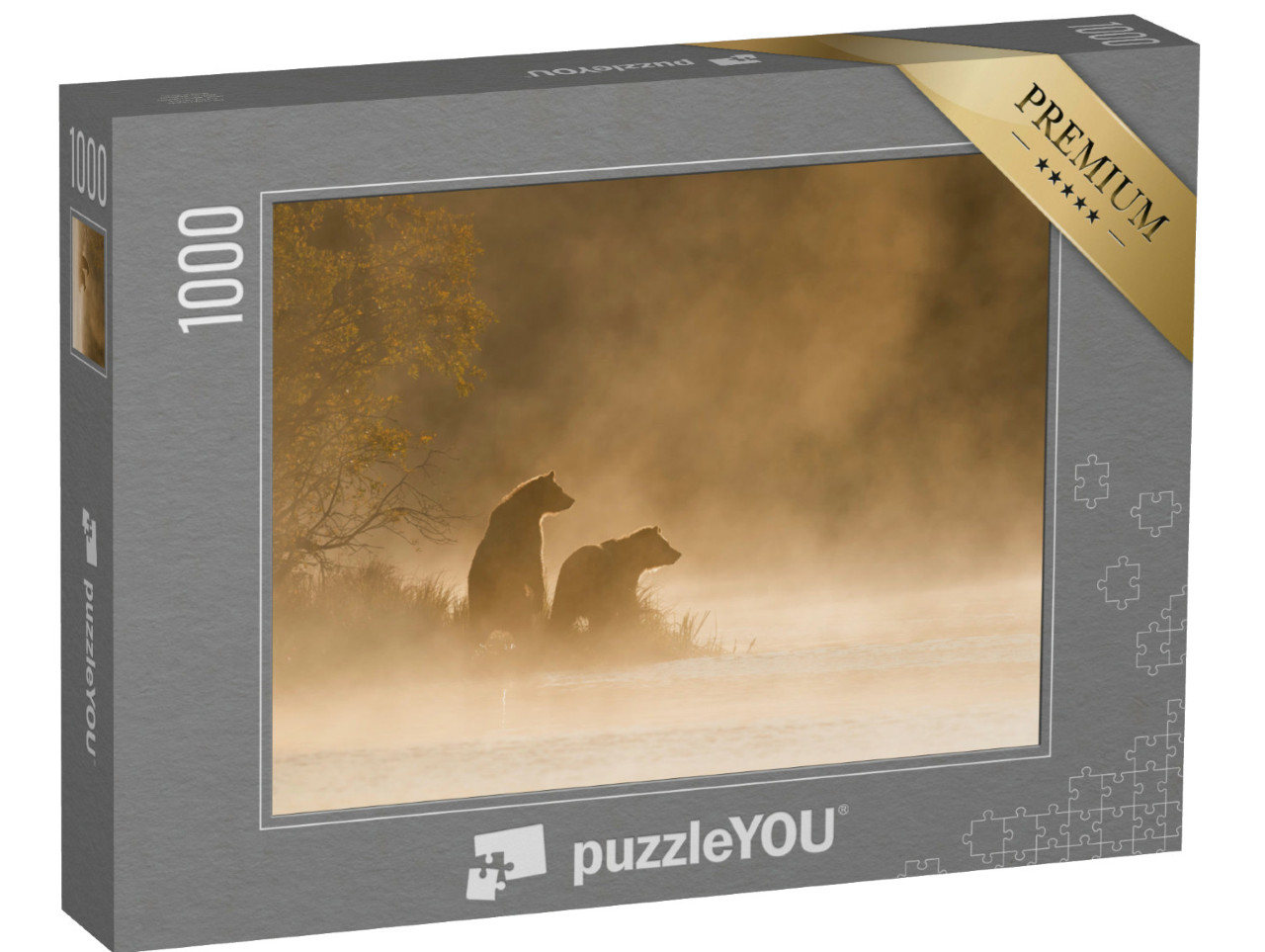 Puzzle de 1000 pièces « Grizzly à l'étang d'or »