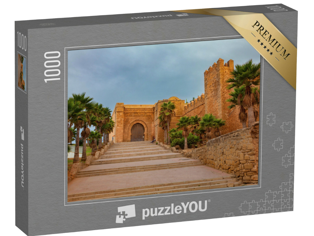 Puzzle de 1000 pièces « Bab el Kebir, porte principale de la kasbah des Oudayas, Rabat, Maroc »