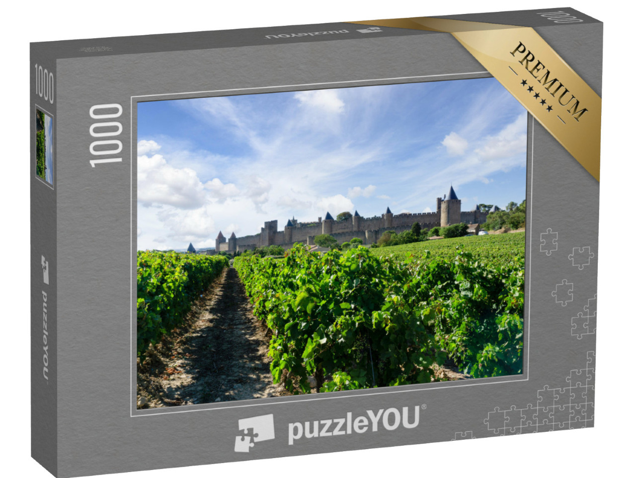 Puzzle de 1000 pièces « Vignes dans les vignobles de Champagne à Carcassonne, France »