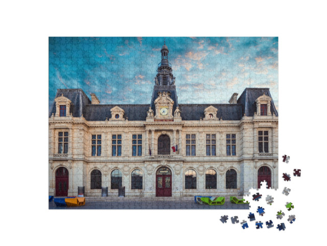 Puzzle de 1000 pièces « Hôtel de ville de Poitiers en France »