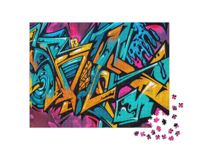 Puzzle de 1000 pièces « Des graffitis sur les murs de la ville »
