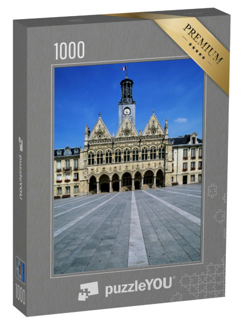 Puzzle de 1000 pièces « la mairie et la place principale de saint-quentin, aisne, picardie, ile-de-france, france, europe »