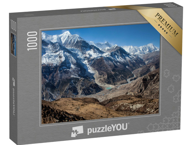 Puzzle de 1000 pièces « Circuit de l'Annapurna, chemin du lac de glace »