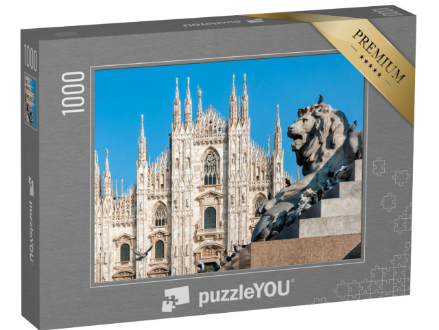 Puzzle de 1000 pièces « Dôme de Milan avec le monument du Lion, Italie »