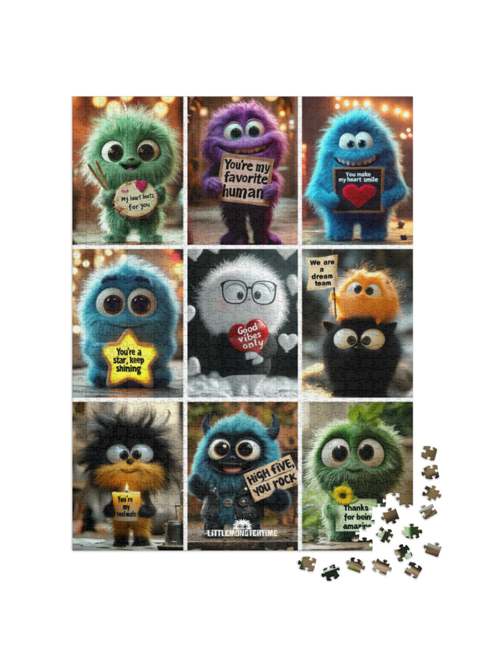 Puzzle de 1000 pièces « LITTLEMONSTERTIME: Collage Good Vibes Only »