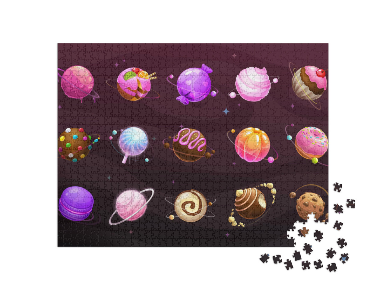 Puzzle de 1000 pièces « Monde coloré de bonbons, différentes sortes »