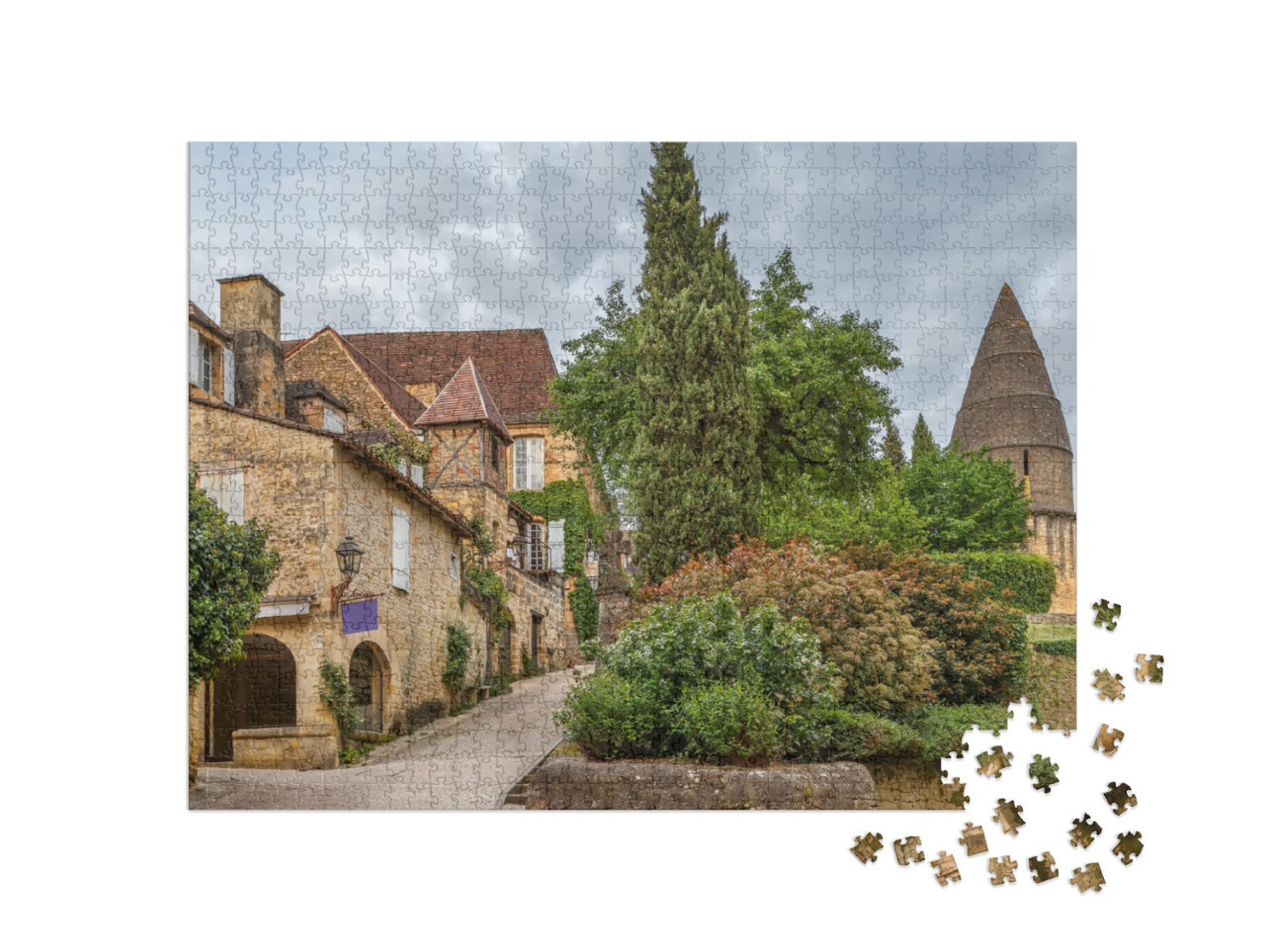 Puzzle de 1000 pièces « Rue du centre historique de Sarlat-la-Caneda, département de la Dordogne, France »