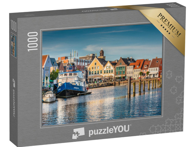 Puzzle de 1000 pièces « Vieille ville de Husum : patrie de Theodor Strom dans le nord de la Frise, Schleswig-Holstein »