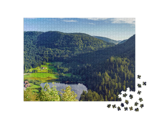 Puzzle de 1000 pièces « Beau paysage de montagne dans les Vosges, France, jour d'été »