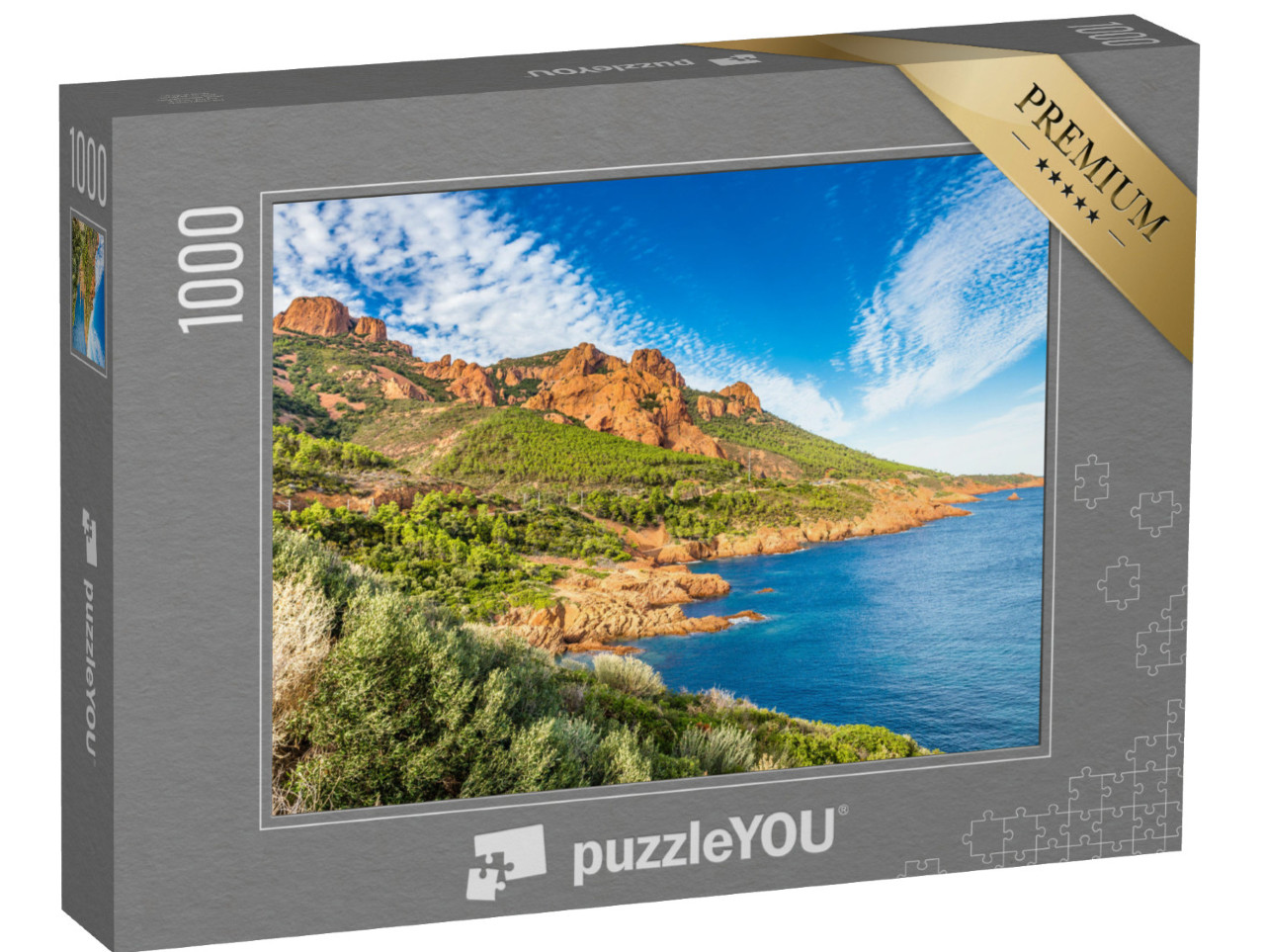 Puzzle de 1000 pièces « Roches rouges du massif de l'Estérel - Côte d'Azur, Provence-Alpes, France »