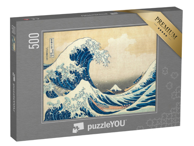 Puzzle de 500 pièces « Katsushika Hokusai - Sous la vague au large de Kanagawa »