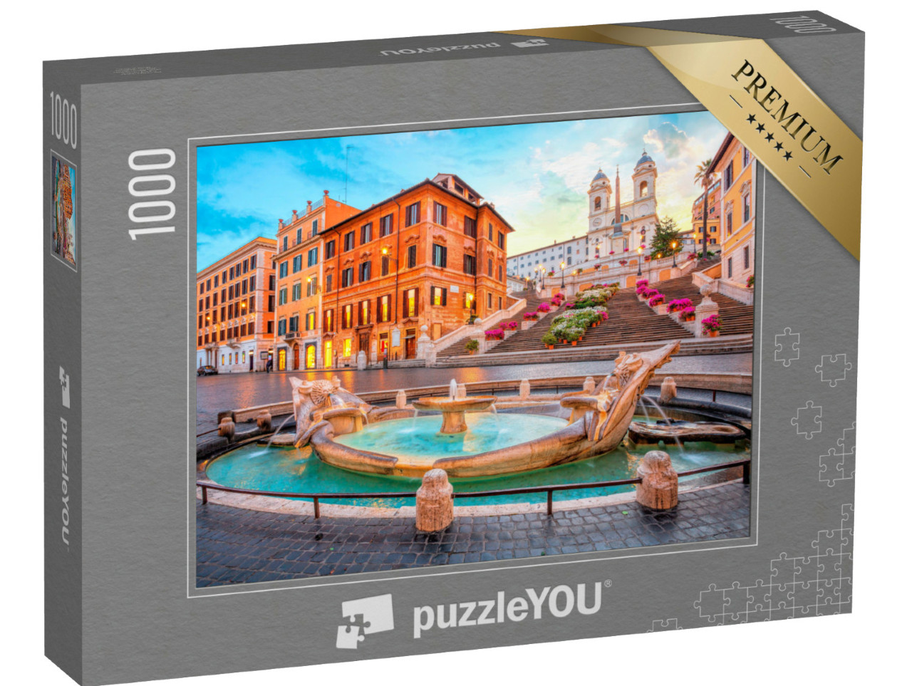 Puzzle de 1000 pièces « Place d'Espagne : Rome le matin, Italie »