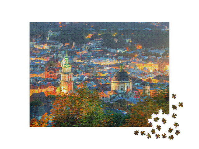 Puzzle de 1000 pièces « Centre historique de Lviv en Ukraine »