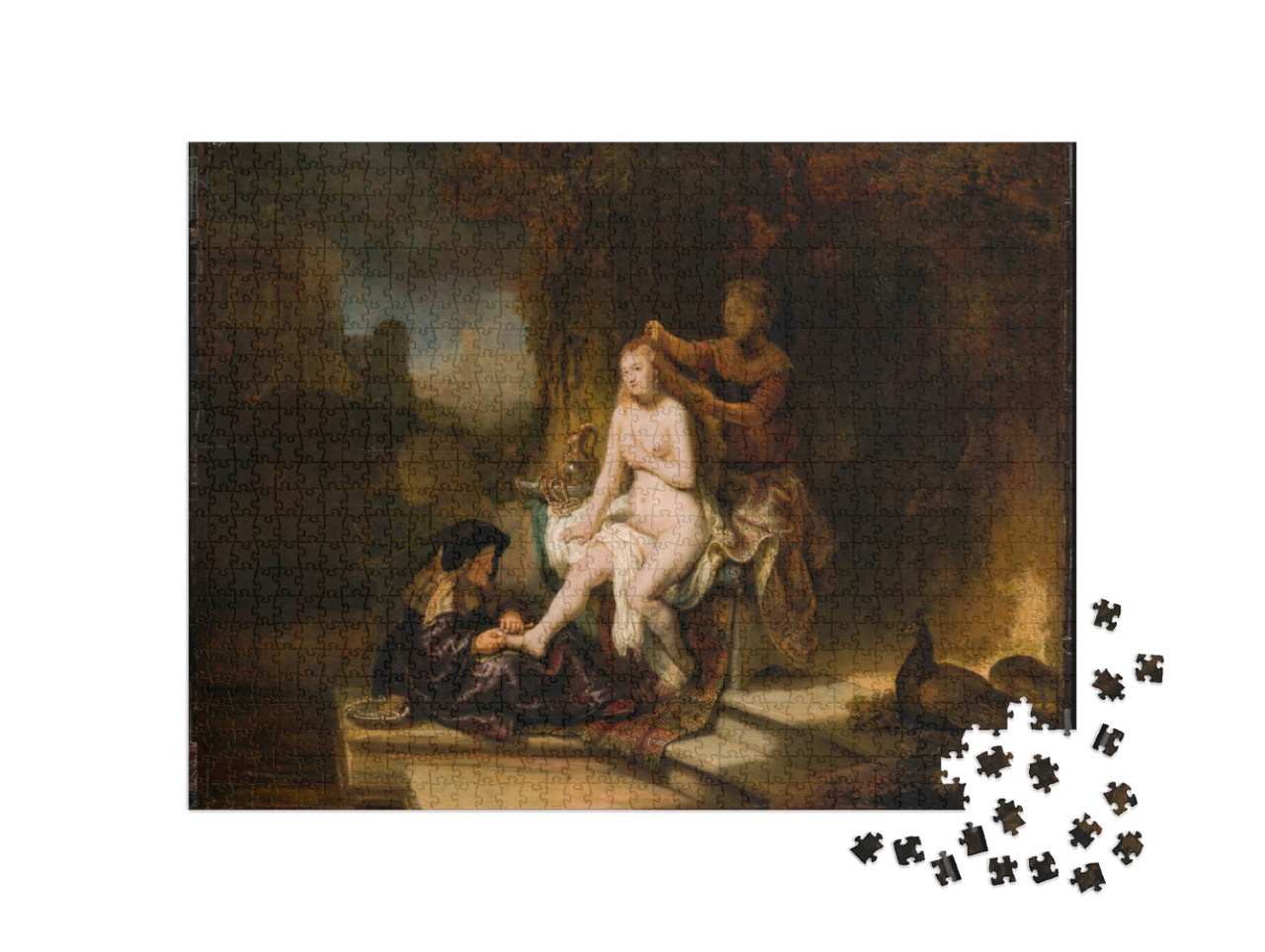 Puzzle de 1000 pièces « Rembrandt - La toilette de Bethsabée »