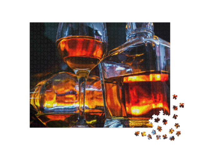 Puzzle de 1000 pièces « Boisson alcoolisée avec feu ouvert »