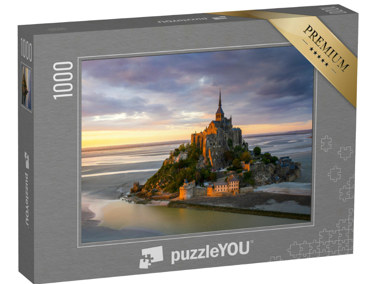 Puzzle de 1000 pièces « Le Mont Saint-Michel au coucher du soleil, Normandie, Nord de la France »