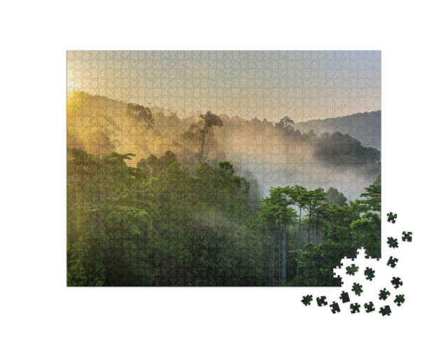 Puzzle de 1000 pièces « Forêt tropicale, vue imprenable sur la forêt tropicale de Bornéo »