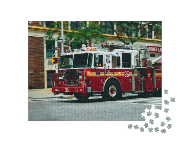 Puzzle de 1000 pièces « Camion de pompiers à New York »