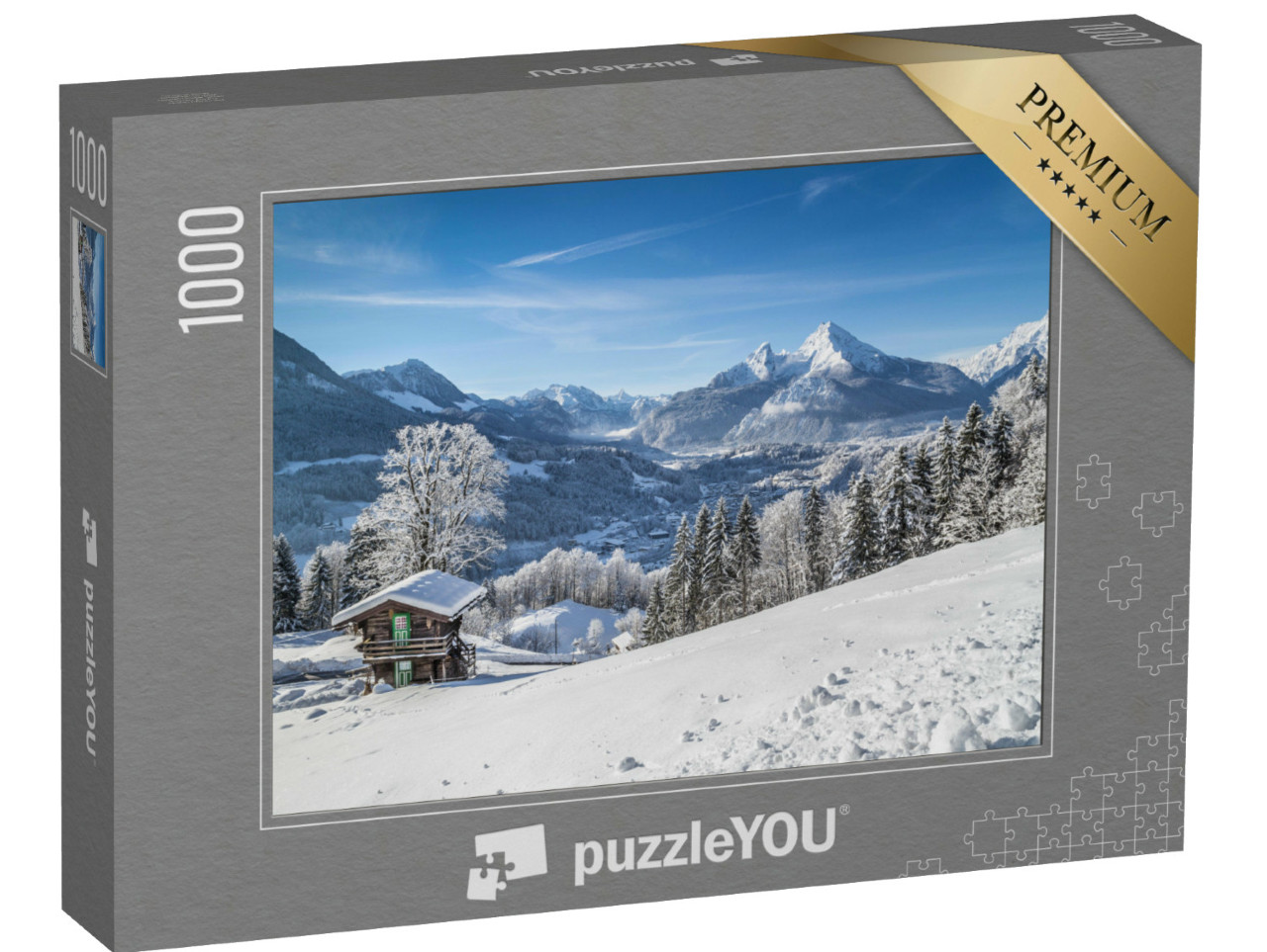 Puzzle de 1000 pièces « Berchtesgaden et le massif du Watzmann en hiver, Allemagne »