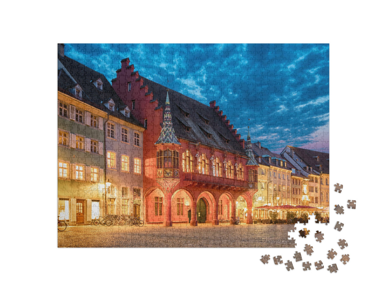 Puzzle de 1000 pièces « Grand magasin historique de la Münsterplatz à Fribourg, Allemagne »
