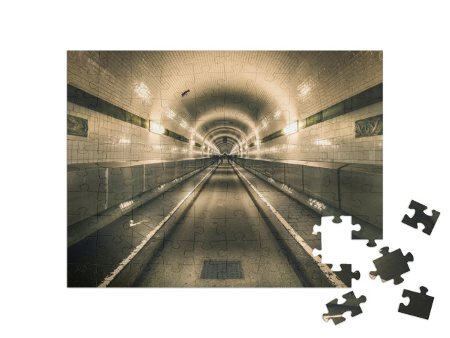 Puzzle de 100 pièces « Vieux tunnel de l'Elbe, Hambourg, Allemagne »