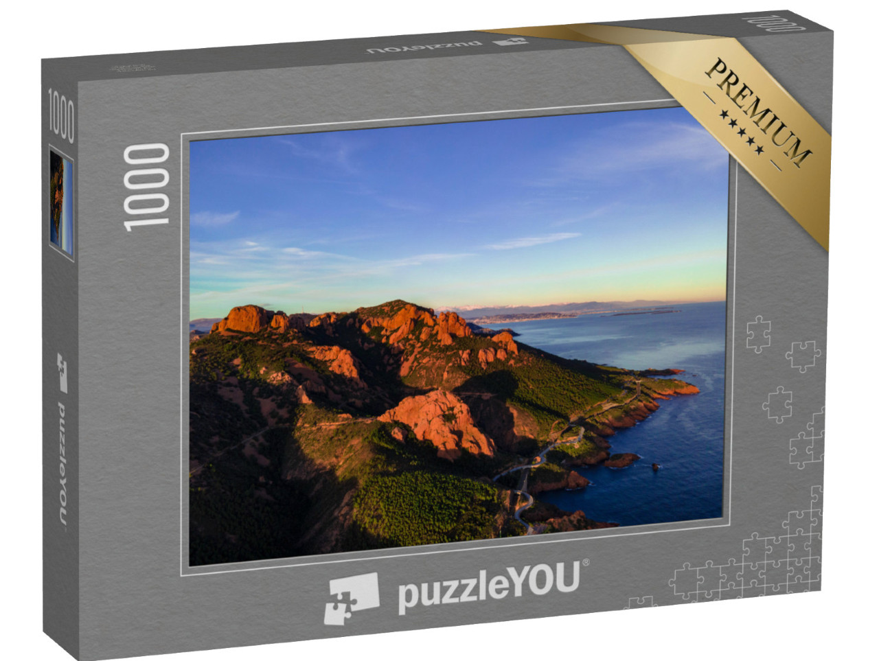 Puzzle de 1000 pièces « Massif de l'Esterel avec Cannes en arrière-plan »