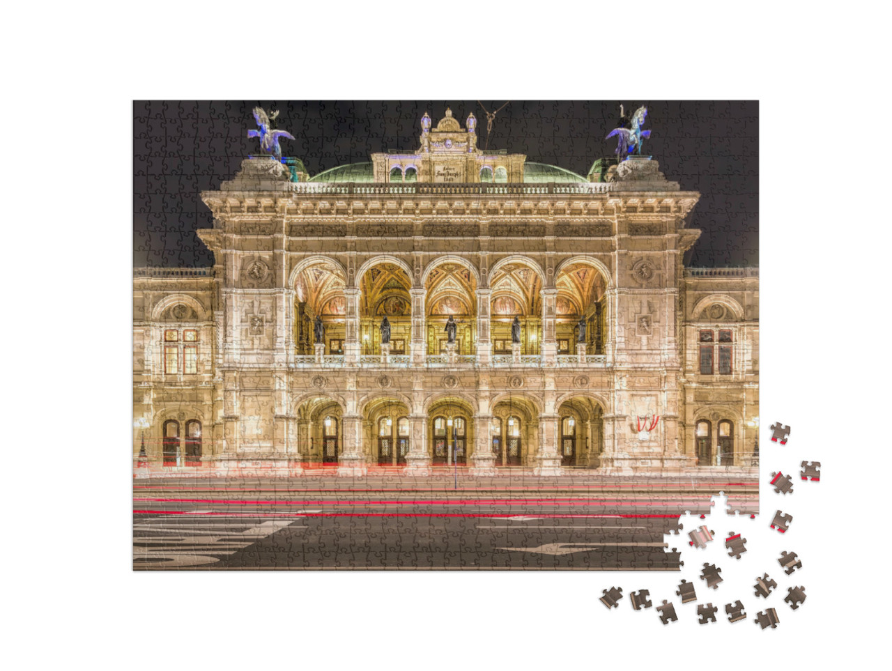 Puzzle de 1000 pièces « Opéra d'État de Vienne de nuit, Vienne, Autriche »