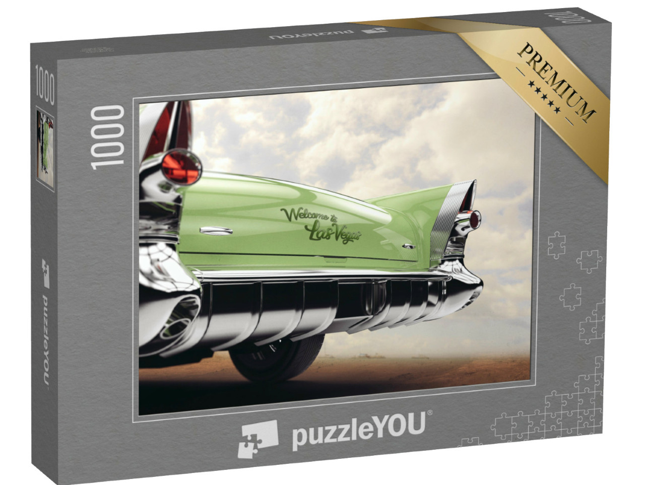 Puzzle de 1000 pièces « Voiture ancienne avec inscription Welcome to Las Vegas »
