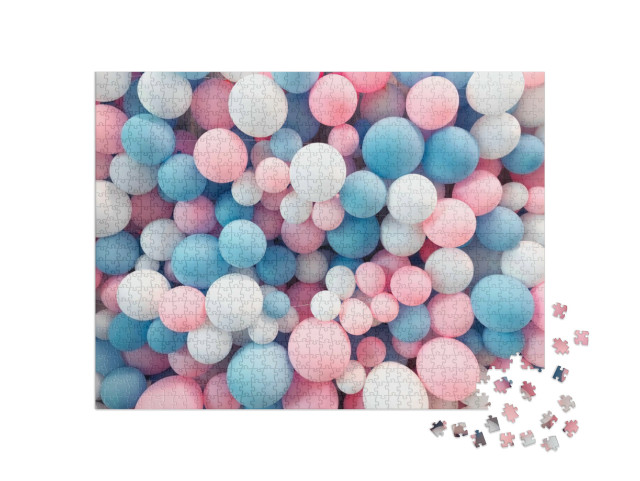 Puzzle de 1000 pièces « Beaucoup de ballons colorés pour la décoration »