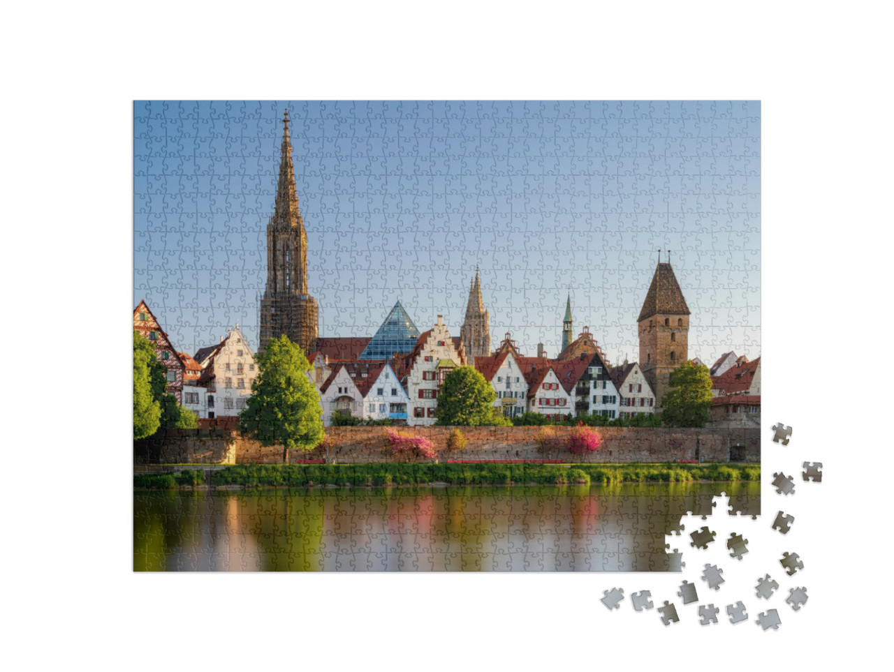 Puzzle de 1000 pièces « Vue de Neu-Ulm sur Ulm sur le Danube »