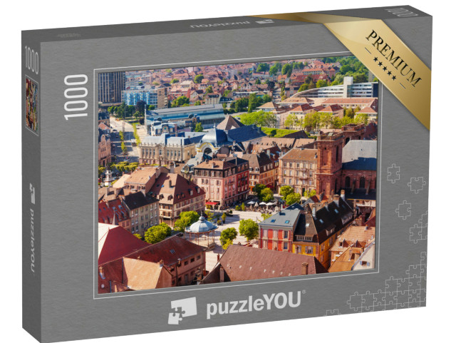 Puzzle de 1000 pièces « Vue sur la vieille ville de Belfort avec la Place dArmes »