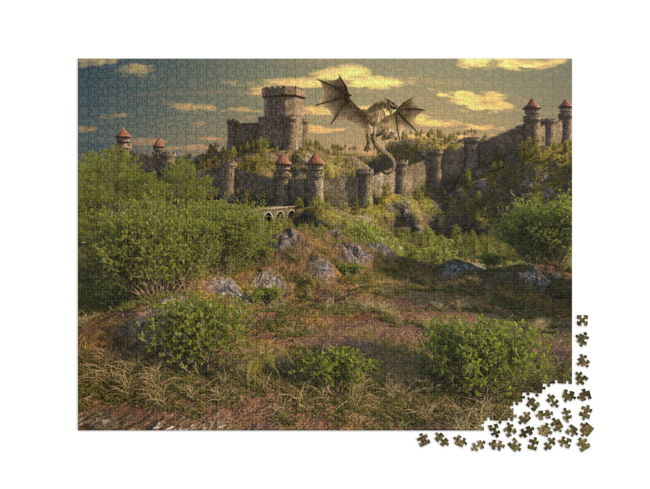 Puzzle de 2000 pièces « Le château du dragon »