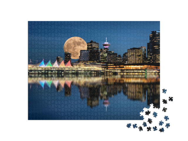 Puzzle de 1000 pièces « Parc Stanley la nuit, Vancouver »