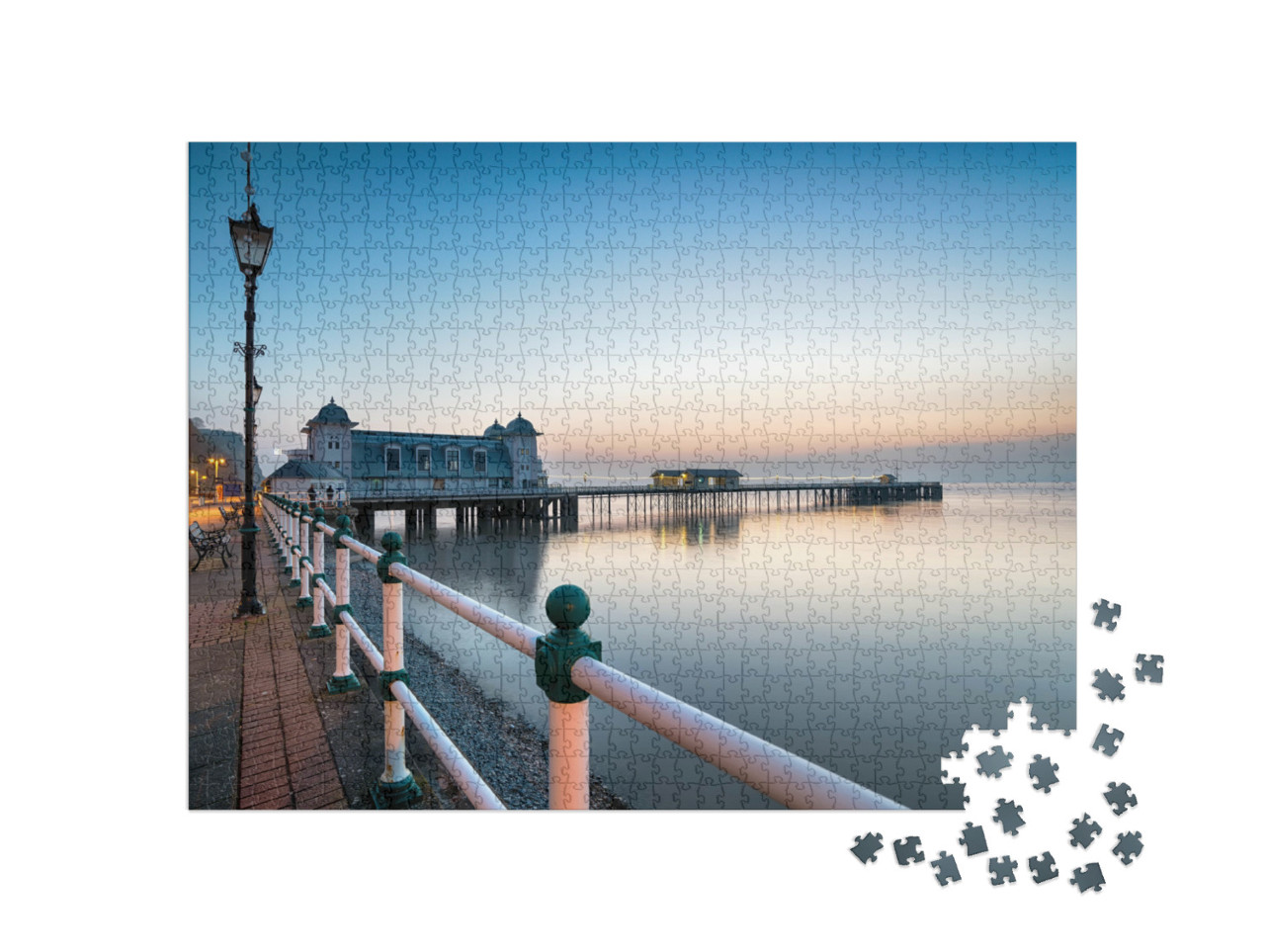 Puzzle de 1000 pièces « A l'aube sur la jetée de Penarth près de Cardiff, Pays de Galles »