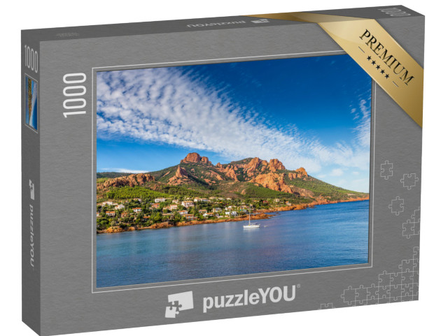 Puzzle de 1000 pièces « Village et arbres entre les roches rouges du massif de l'Esterel »