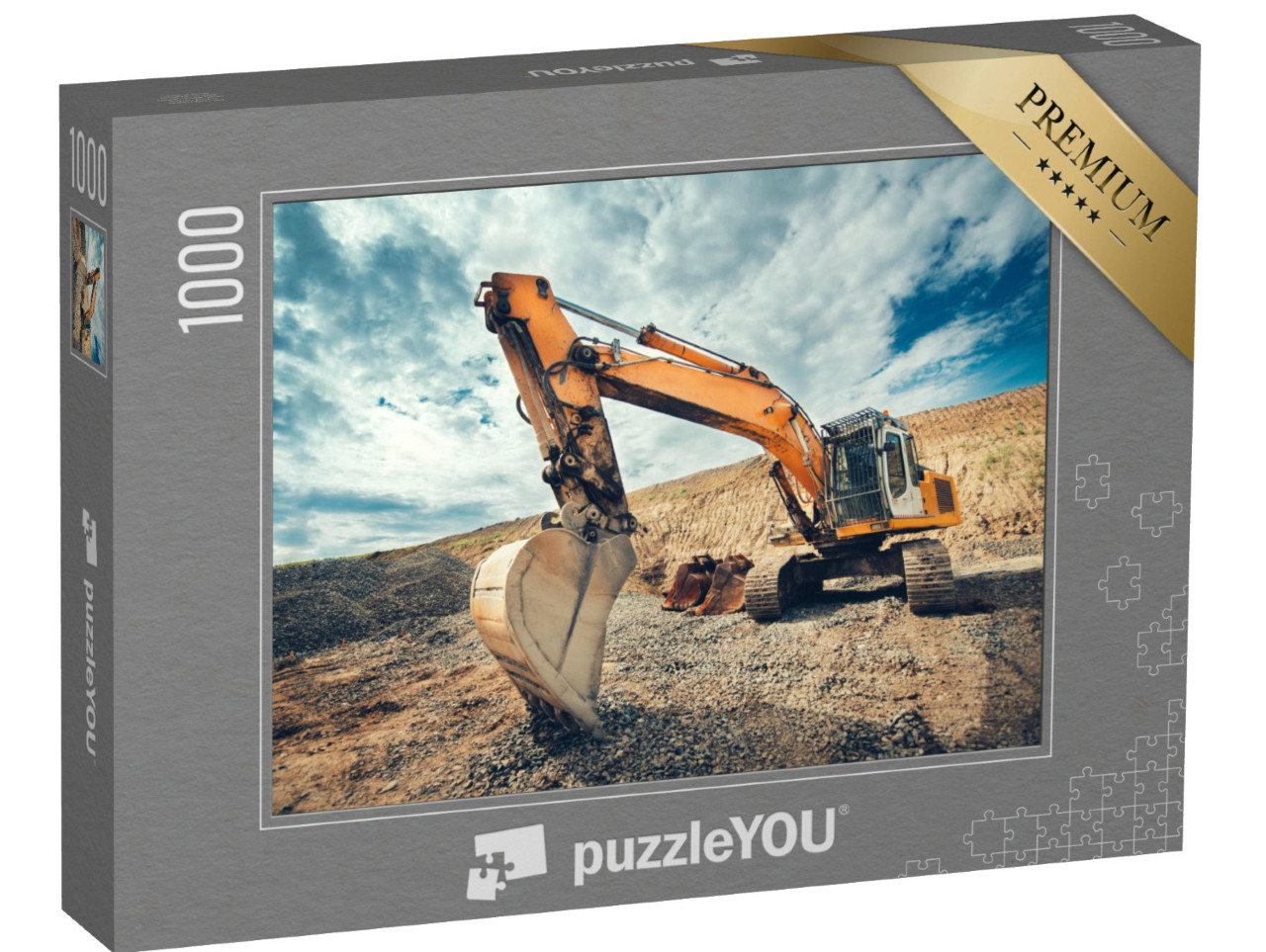 Puzzle de 1000 pièces « Gros plan sur une pelle industrielle sur un chantier de construction »