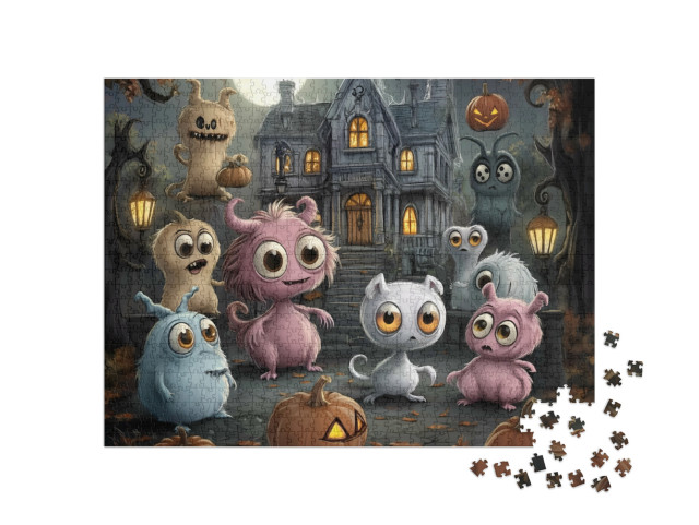 Puzzle de 1000 pièces « Monstres mignons pour Halloween »