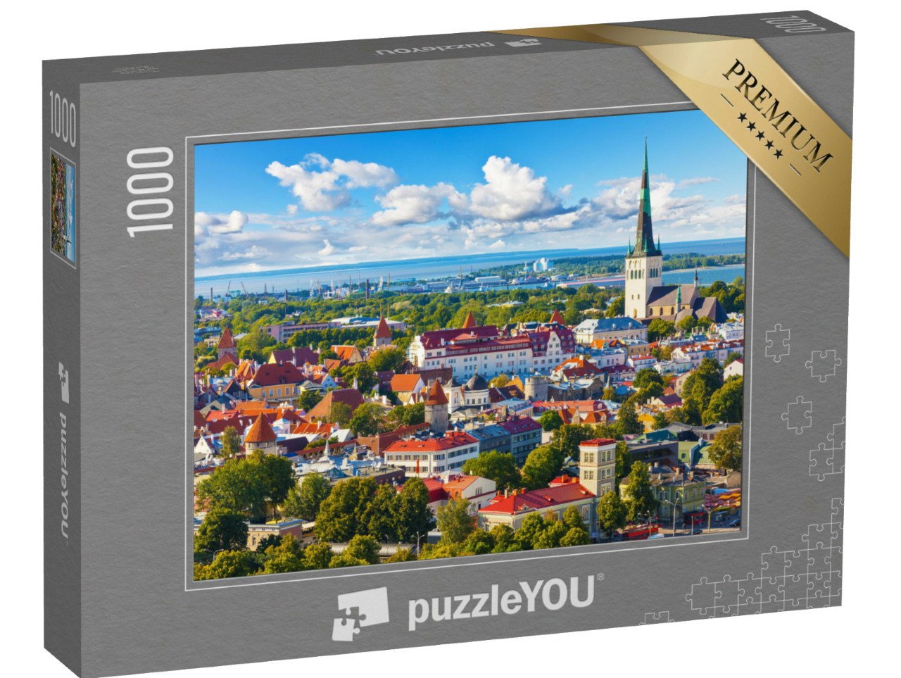 Puzzle de 1000 pièces « Panorama de la vieille ville de Tallinn, Estonie »