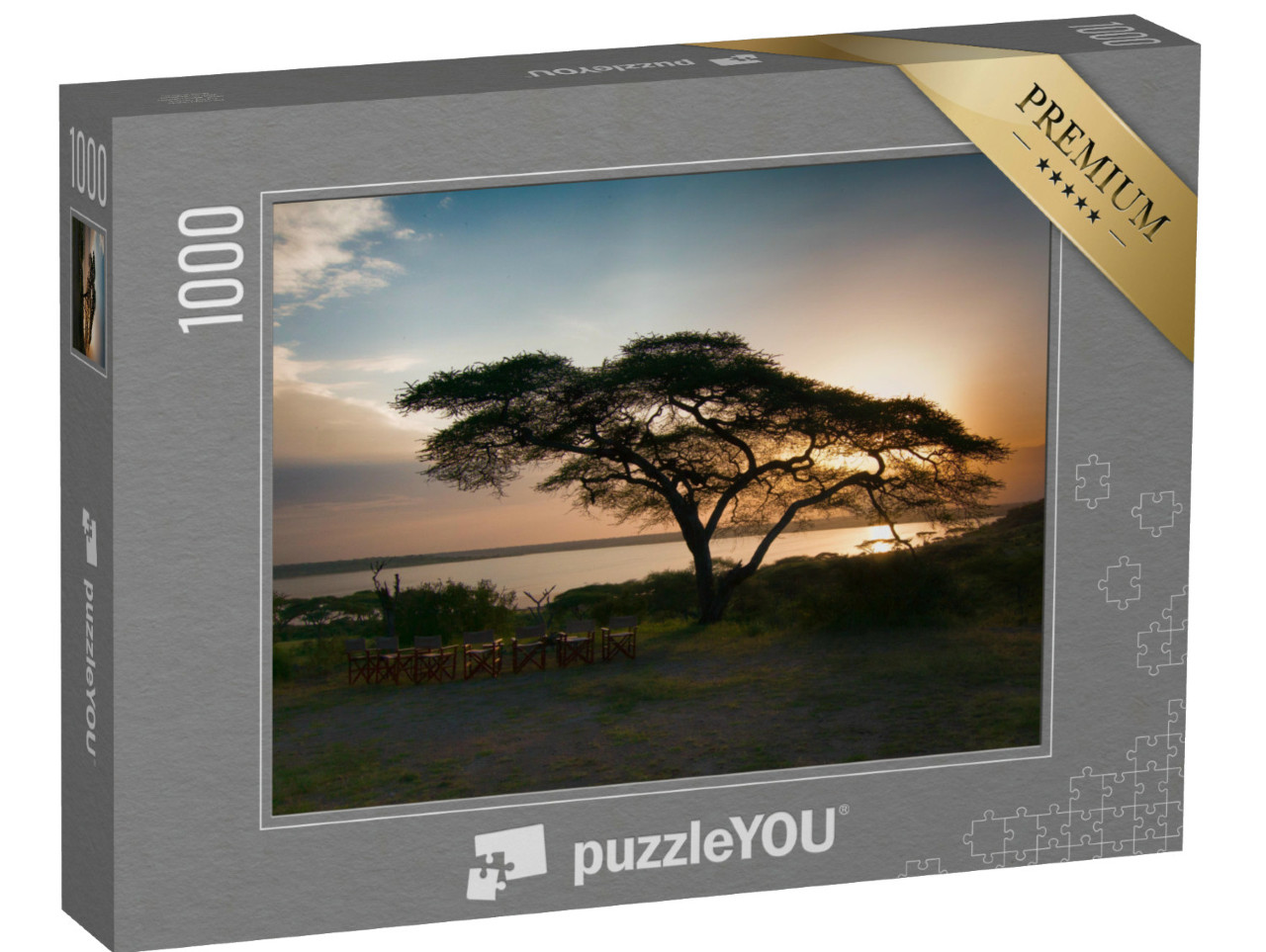 Puzzle de 1000 pièces « Un touriste utilise les toilettes dans la brousse, Serengeti, Tanzanie, Afrique »