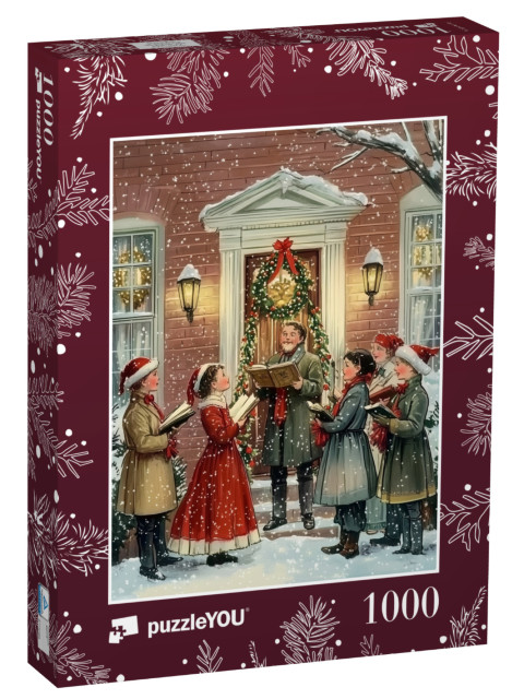 Puzzle de 1000 pièces « Une chorale de Noël chante des chansons la veille de Noël »