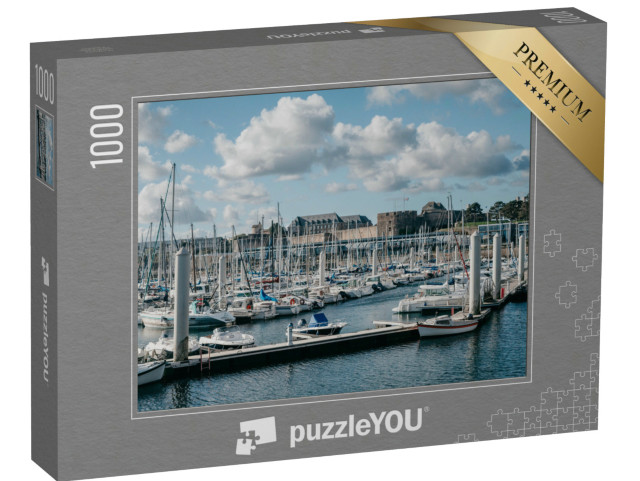 Puzzle de 1000 pièces « Port avec des yachts et un bateau dans la ville de Brest en France »